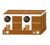Café Au Lait 96 Capsules 6x16 Capsules Café Et Lait Compatible Machines DG Hors Neo Boisson Crémeuse Aux Notes De Caramel