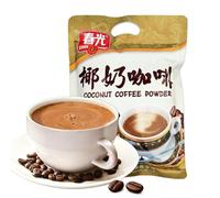 Café au lait de coco Hainan, sachet de 360 g (20 sachets), poudre de café instantanée 3-en-1, riche arôme de noix de coco, spécialité tropicale.