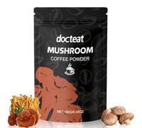Café Aux Champignons,Mélange 6 Champignons Avec Adaptogènes & Probiotiques,Complexe de Champignons en Poudre Bio avec Crinière De Lion,Chaga,Reishi,Cordyceps,Plus,Cafe Instantané Arabica,180g