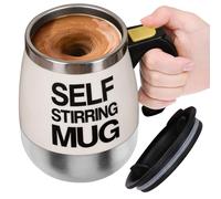 Café Avec Mélangeur Automatique | Acier Inoxydable 400 ML À Batterie | Auto-mélangeur Magnétique Avec Couvercle,Pour Lait Thé Poudre D'avoine Maison Bureau Voyage École Hommes