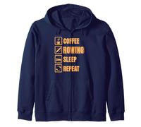 Café Aviron Sommeil Recommencer Style Équipier Sweat à Capuche