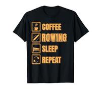 Café Aviron Sommeil Recommencer Style Équipier T-Shirt
