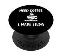 Café Caméraman Producteur vidéo Cinéaste PopSockets PopGrip Adhésif