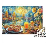 café Cannelle 1000 Pieces Premium Cardstock Petit déjeuner Art Puzzle Jigsaw Puzzle Bundle Adults Kids Office Break Family Fun Stress Relief Relaxation Game 52x38cm/1000pcs