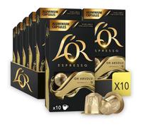 Café capsules Or Absolu Intensité 9 compatibles Nespresso 100 capsules (10x10) espresso riche et intense