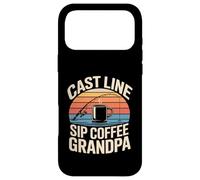 Café Cast Line Sip Coffee Grandpa Fishing Lake Morning Coque pour iPhone 17 Pro Max