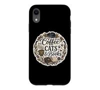 Café, Chats et Livres, propriétaire drôle, Amoureux, lisant, bibliothécaire, Maman Coque pour iPhone XR