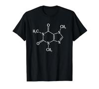Café Chimie Formule Structurale T-Shirt Graphique avec Valeur, Homme, Noir, S