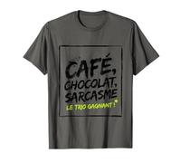 Café Chocolat Sarcasme : Élégance Française Gourmande T-Shirt