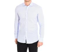 Café Coton Chemise Slim Manches Longues col Revers BRUCE4 Homme