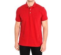 Café Coton Polo Manches Courtes col Revers Rouge Homme