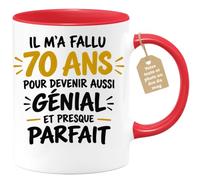 Café-Croissant - Mug 70 Ans Pour Devenir Aussi Génial Et Presque Parfait - | Idée cadeau original pour fêter 70 ans de vie incroyable