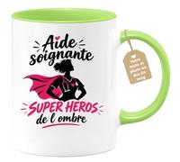 Café-Croissant - Mug Aide Soignante Super Heros De L Ombre - Vert/Céramique