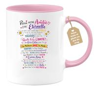 Café-Croissant - Mug Amitié Éternelle Cadeau Amie - Rose/Céramique | Un mug pour célébrer l'amitié éternelle avec tendresse.