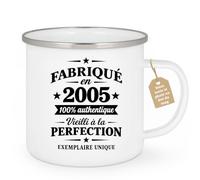 Café-Croissant - Mug Anniversaire 2005 Authentique - Blanc/Emaille | Mug Anniversaire 2005, Design Unique et Authentique