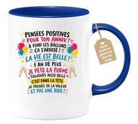 Café-Croissant - Mug Anniversaire Positif Et Joyeux Toujours Aussi Belle - | Mug Anniversaire Humour, Pensées Positives, Joie