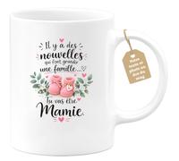 Café-Croissant - Mug Annonce Grossesse Future Grand-mère - Blanc/céramique | Ajoutez votre texte et photo, Tasse personnalisable future mamie 2026-2027, Cadeau personnalisé original, Tu vas etre mamie