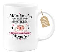 Café-Croissant - Mug Annonce Grossesse Future Grand-mère - Blanc/céramique | Ajoutez votre texte et photo, Tasse personnalisable future mamie 2026-2027, Cadeau personnalisé original, Tu vas etre mamie