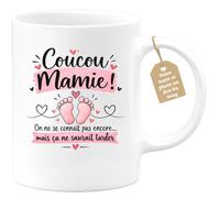 Café-Croissant - Mug Annonce Grossesse Future Grand-mère - Blanc/céramique | Ajoutez votre texte et photo, Tasse personnalisable coucou mamie, Cadeau original