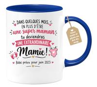 Café-Croissant - Mug Annonce Grossesse Mamie Super Maman Extraordinaire - B | Annonce spéciale pour une future grand-mère exceptionnelle