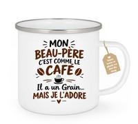 Café-Croissant - Mug Beau Père Humour Mon Beau Père C'est Comme Le Café - B | Mug humoristique sur le beau-père avec texte amusant