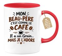 Café-Croissant - Mug Beau Père Humour Mon Beau Père C'est Comme Le Café - R | Mug humoristique sur le beau-père avec texte amusant