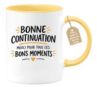 Café-Croissant - Mug Bonne Continuation Merci Pour Tous Ces Bons Moments - | Mug de départ avec message de remerciements chaleureux