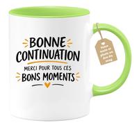 Café-Croissant - Mug Bonne Continuation Merci Pour Tous Ces Bons Moments - | Mug de départ avec message de remerciements chaleureux