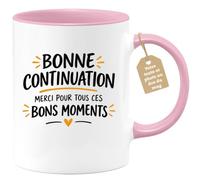 Café-Croissant - Mug Bonne Continuation Merci Pour Tous Ces Bons Moments - | Mug de départ avec message de remerciements chaleureux