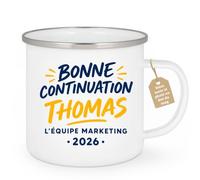 Café-Croissant - Mug Bonne Continuation Thomas Marketing 2026 - Blanc/Email | Mug pour Thomas avec message de soutien de l'équipe