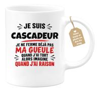 Café-Croissant - Mug Cascadeur Imagine Que J'ai Raison - Blanc/Céramique | Design humoristique 'Je suis Cascadeur imagine que j'ai raison'