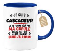 Café-Croissant - Mug Cascadeur Imagine Que J'ai Raison - Bleu/Céramique | Design humoristique 'Je suis Cascadeur imagine que j'ai raison'