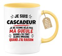 Café-Croissant - Mug Cascadeur Imagine Que J'ai Raison - Jaune/Céramique | Design humoristique 'Je suis Cascadeur imagine que j'ai raison'