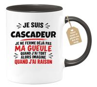 Café-Croissant - Mug Cascadeur Imagine Que J'ai Raison - Noir/Céramique | Design humoristique 'Je suis Cascadeur imagine que j'ai raison'