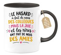 Café-Croissant - Mug Collègues Bonheur Et Amitié - Noir/Céramique
