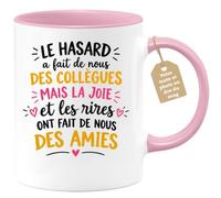 Café-Croissant - Mug Collègues Bonheur Et Amitié - Rose/Céramique