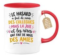 Café-Croissant - Mug Collègues Bonheur Et Amitié - Rouge/Céramique