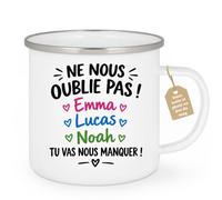 Café-Croissant - Mug Départ Tu Vas Nous Manquer ! - Blanc/Emaille | Mug souvenir départ - Nous ne t'oublierons pas!