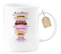 Café-Croissant - Mug Design 20 Ans Évolution Inimitable - Blanc/Céramique | Mug Anniversaire 20 Ans avec Design Inspirant