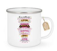 Café-Croissant - Mug Design 20 Ans Évolution Inimitable - Blanc/Emaille | Mug Anniversaire 20 Ans avec Design Inspirant