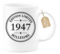 Café-Croissant - Mug Édition Limitée 1947 Millésime, Cadeau Anniversaire - | Mug Collectible Édition Limitée Pour Un Certain Millésime 79 1947