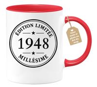 Café-Croissant - Mug Édition Limitée 1948 Millésime, Cadeau Anniversaire - | Mug Collectible Édition Limitée Pour Un Certain Millésime 78 1948