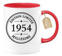 Café-Croissant - Mug Édition Limitée 1954 Millésime, Cadeau Anniversaire - | Mug Collectible Édition Limitée Pour Un Certain Millésime 72 1954