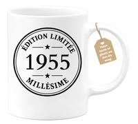 Café-Croissant - Mug Édition Limitée 1955 Millésime, Cadeau Anniversaire - | Mug Collectible Édition Limitée Pour Un Certain Millésime 71 1955