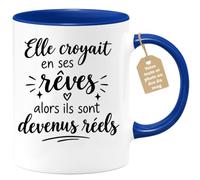 Café-Croissant - Mug Elle Croyait En Ses Rêves Alors Ils Sont Devenus Réels | Mug avec citation inspirante pour rêveuses