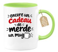 Café-Croissant - Mug Encore Un Cadeau De Merde Un Mug - Vert/Céramique | Mug rigolo pour ceux qui adorent les cadeaux amusants