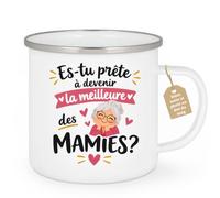 Café-Croissant - Mug Es Tu Prête À Devenir La Meilleure Des Mamies ? - Blan | Mug idéal pour les futures grand-mères