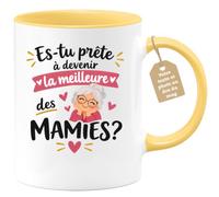 Café-Croissant - Mug Es Tu Prête À Devenir La Meilleure Des Mamies ? - Jaun | Mug idéal pour les futures grand-mères