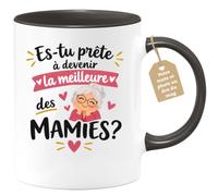 Café-Croissant - Mug Es Tu Prête À Devenir La Meilleure Des Mamies ? - Noir | Mug idéal pour les futures grand-mères
