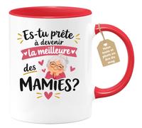 Café-Croissant - Mug Es Tu Prête À Devenir La Meilleure Des Mamies ? - Roug | Mug idéal pour les futures grand-mères
